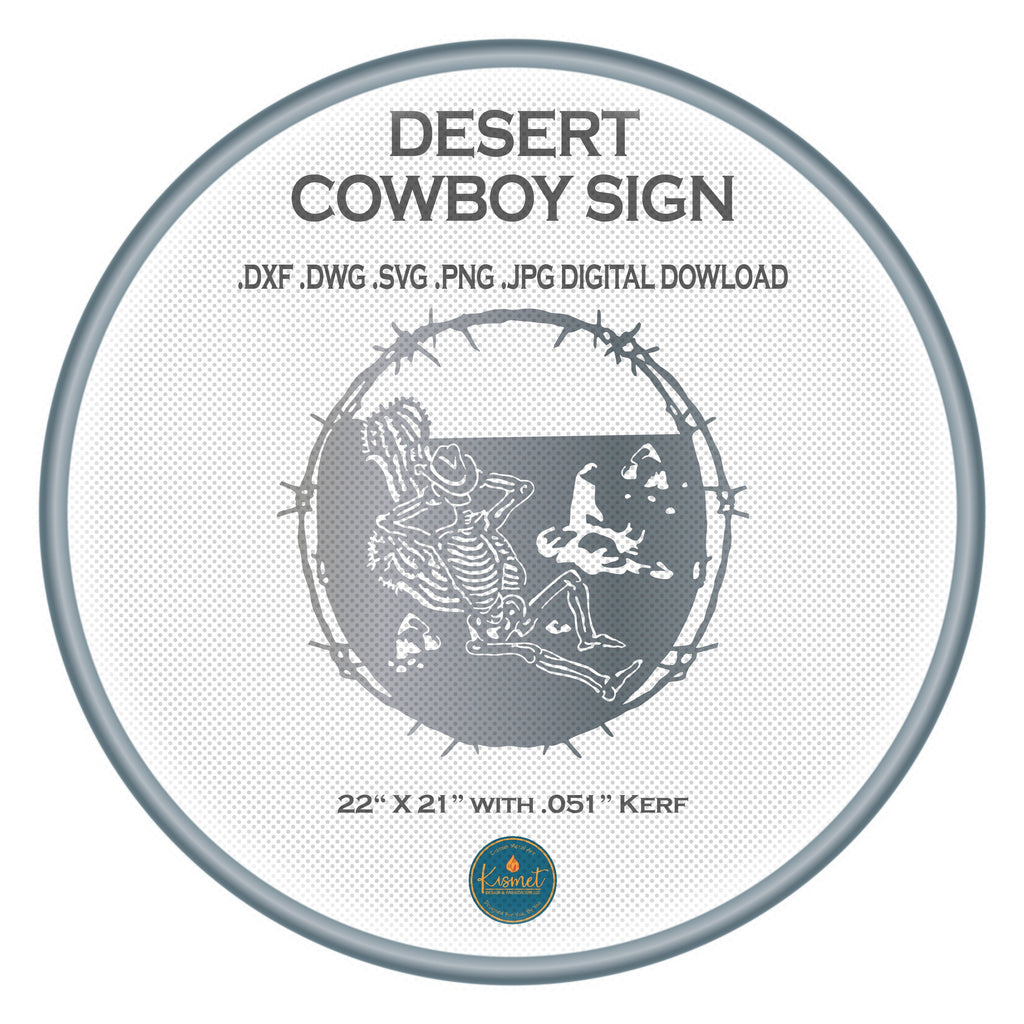 Skeleton Cowboy Barbed Wire Sign DXF/SVG design preview with file details (photo 5)