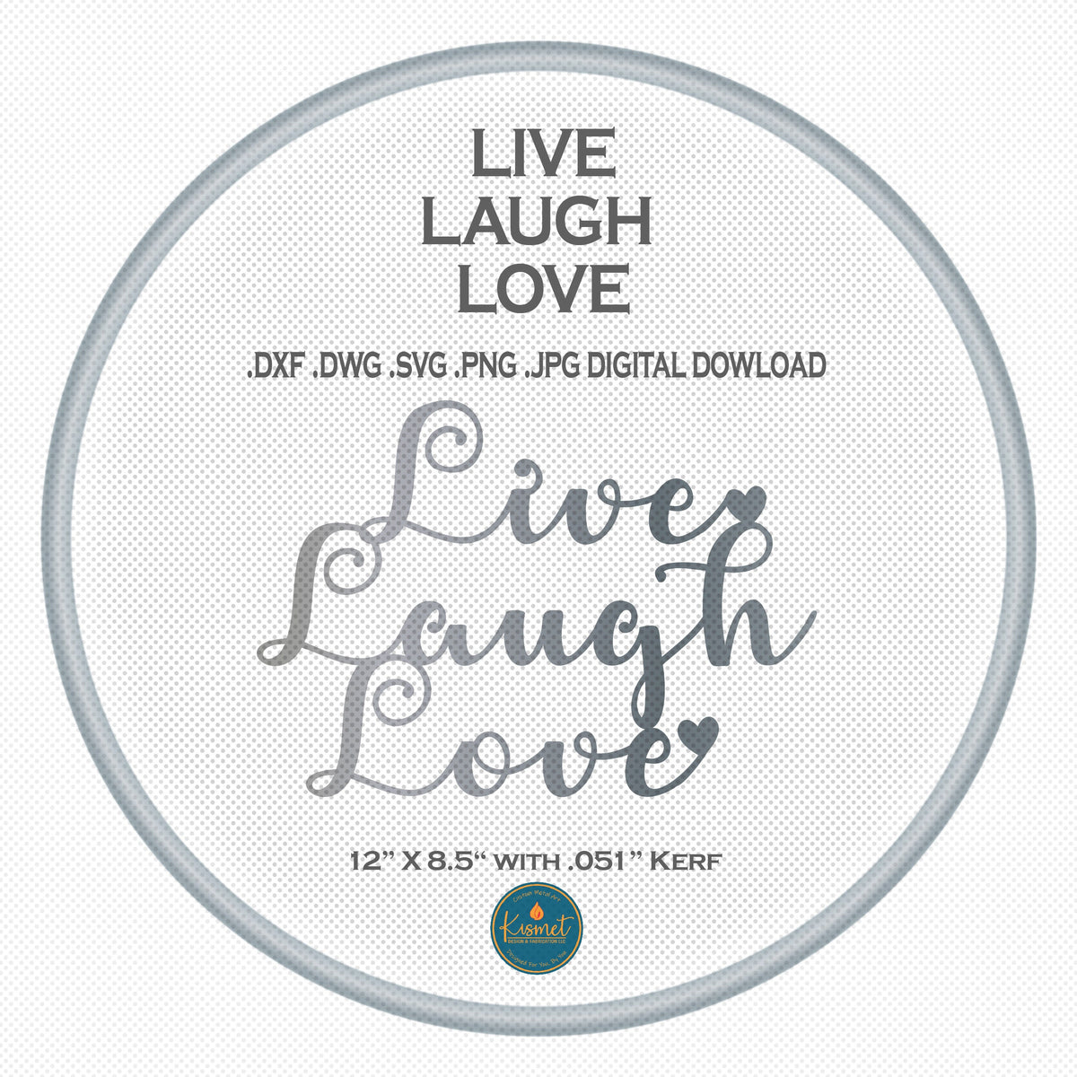 Live Laugh Love Script Sign DXF/SVG design preview with file details (photo 3)