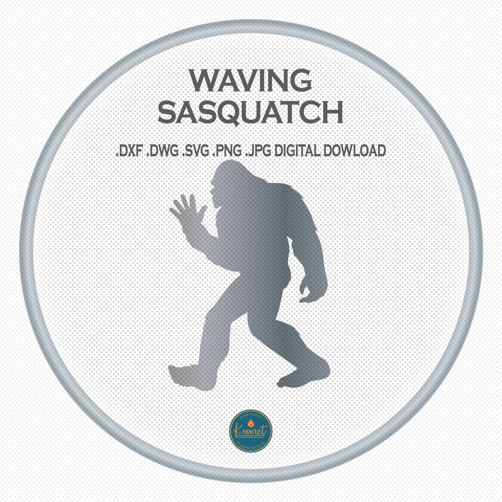Giant 8 ft Waving Sasquatch Silhouette DXF/SVG design preview with file details (photo 5)