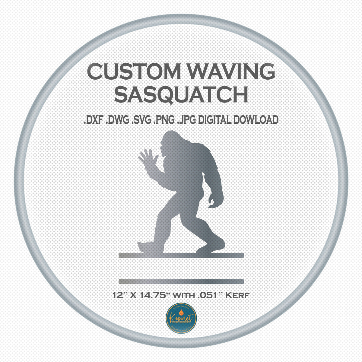 Waving Sasquatch Name Sign DXF/SVG design preview with file details (photo 3)