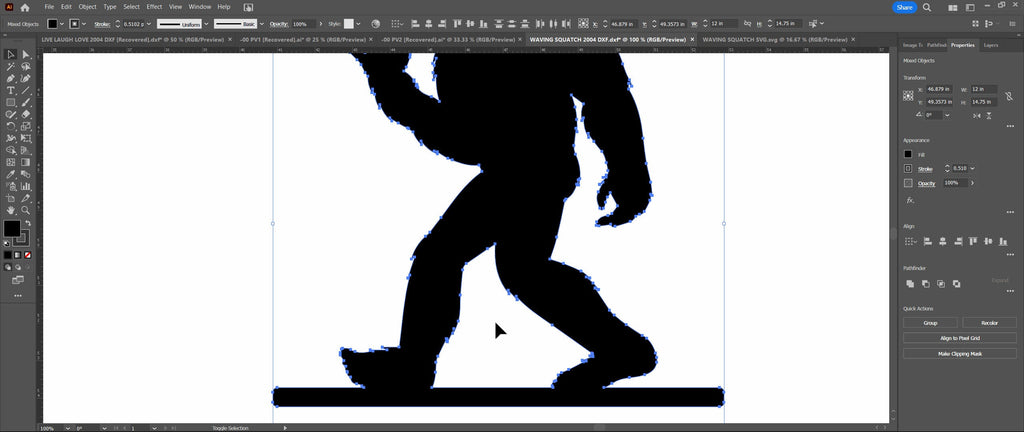 Waving Sasquatch Name Sign vector paths in design software (photo 9)
