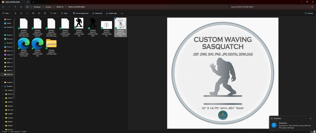 Waving Sasquatch Name Sign vector paths in design software