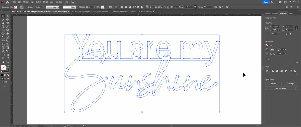 You Are My Sunshine Nursery Sign vector paths in design software (photo 8)