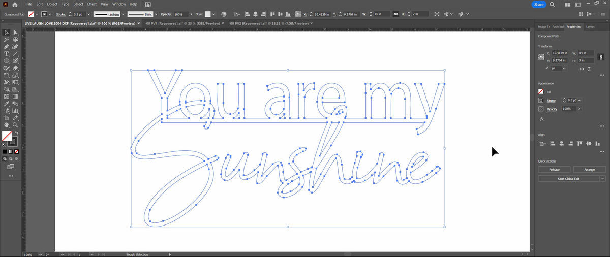 You Are My Sunshine Nursery Sign vector paths in design software (photo 8)