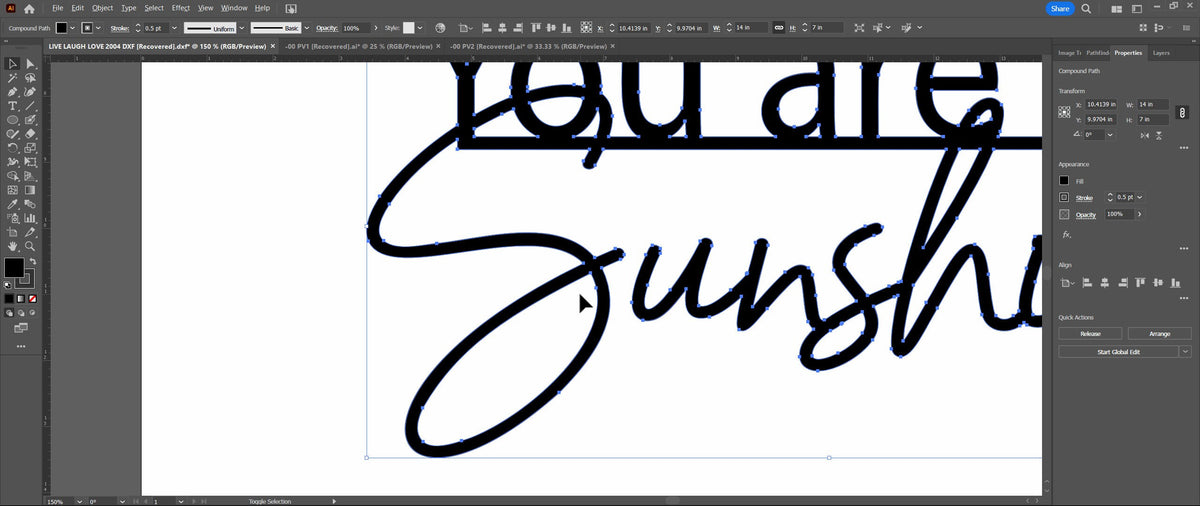 You Are My Sunshine Nursery Sign vector paths in design software (photo 6)