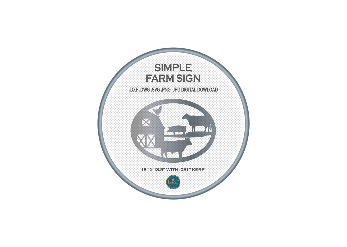 Farm Animals Barn Oval Sign DXF/SVG design preview with file details