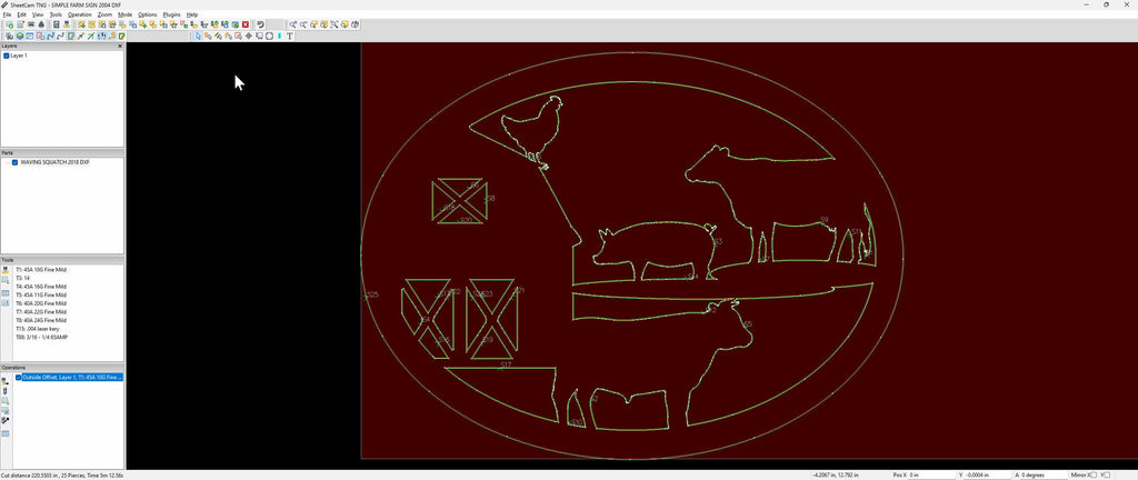 Farm Animals Barn Oval Sign vector paths in design software (photo 4)