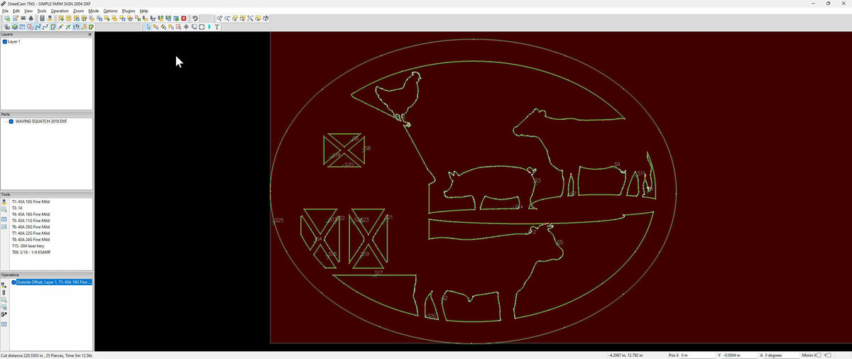 Farm Animals Barn Oval Sign vector paths in design software (photo 4)