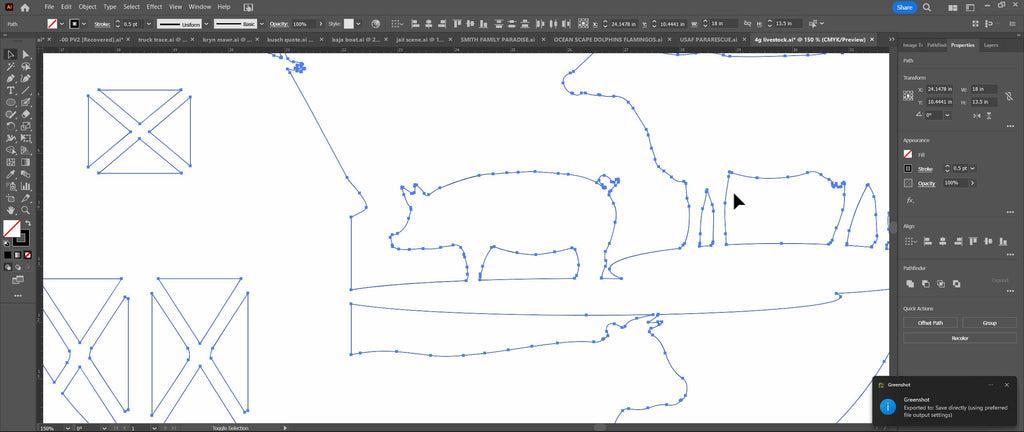 Farm Animals Barn Oval Sign vector paths in design software (photo 7)