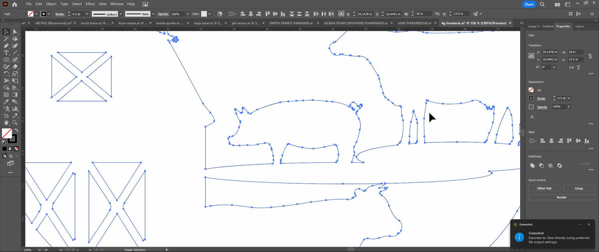 Farm Animals Barn Oval Sign vector paths in design software (photo 7)