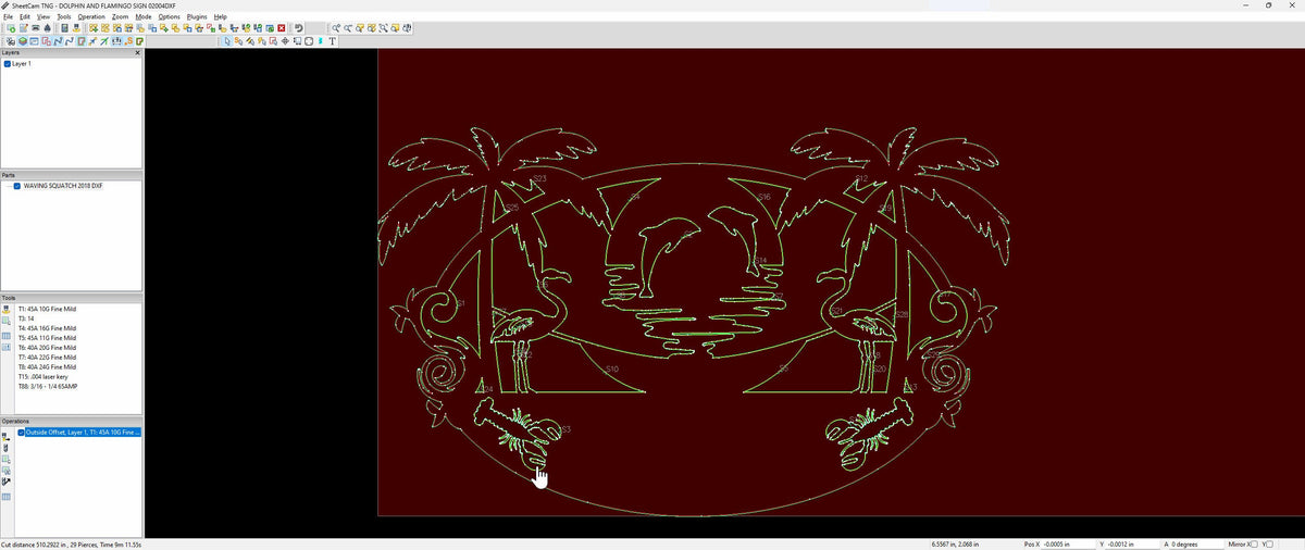 Island Paradise Palm Tree Sign vector paths in design software (photo 5)