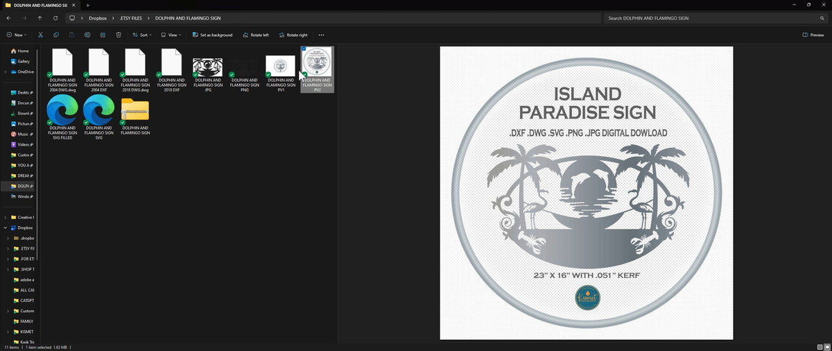 Island Paradise Palm Tree Sign vector paths in design software