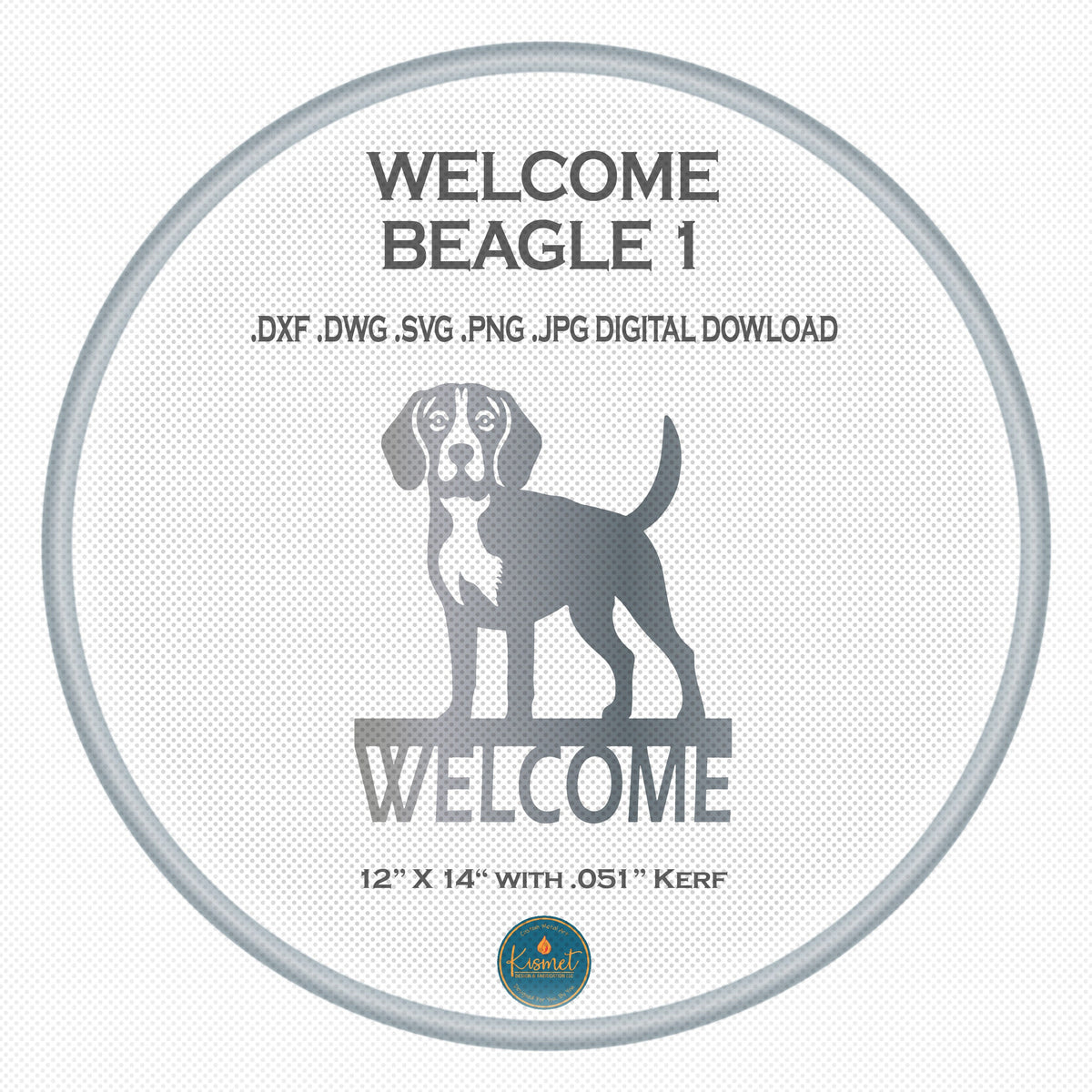 Beagle Welcome Sign DXF/SVG design preview with file details (photo 4)