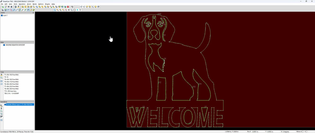 Beagle Welcome Sign vector paths in design software (photo 7)