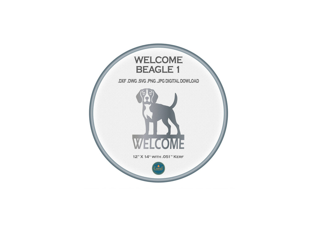 Beagle Welcome Sign DXF/SVG design preview with file details