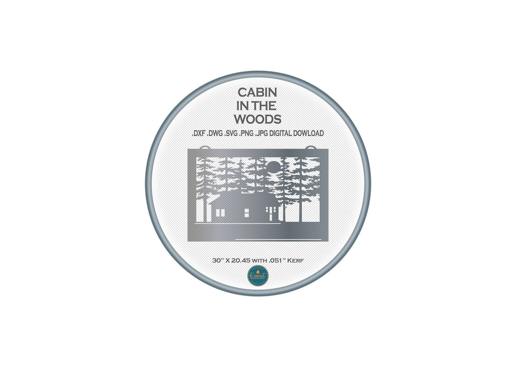 Cabin in the Woods Sign DXF/SVG design preview with file details