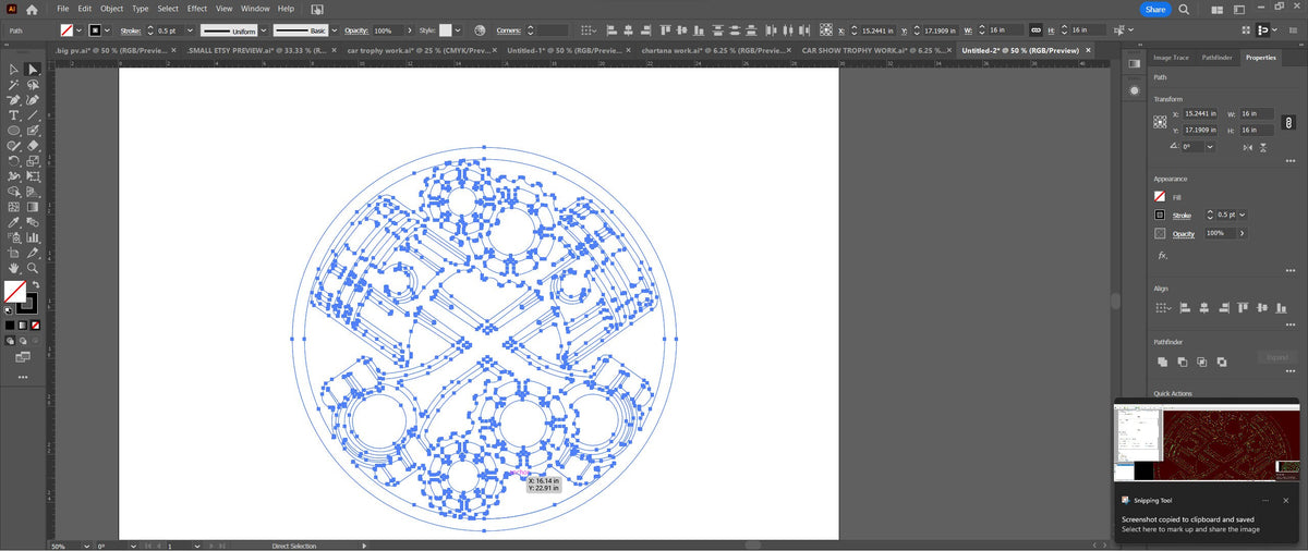 Pistons and Sprockets Circle vector paths in design software (photo 6)