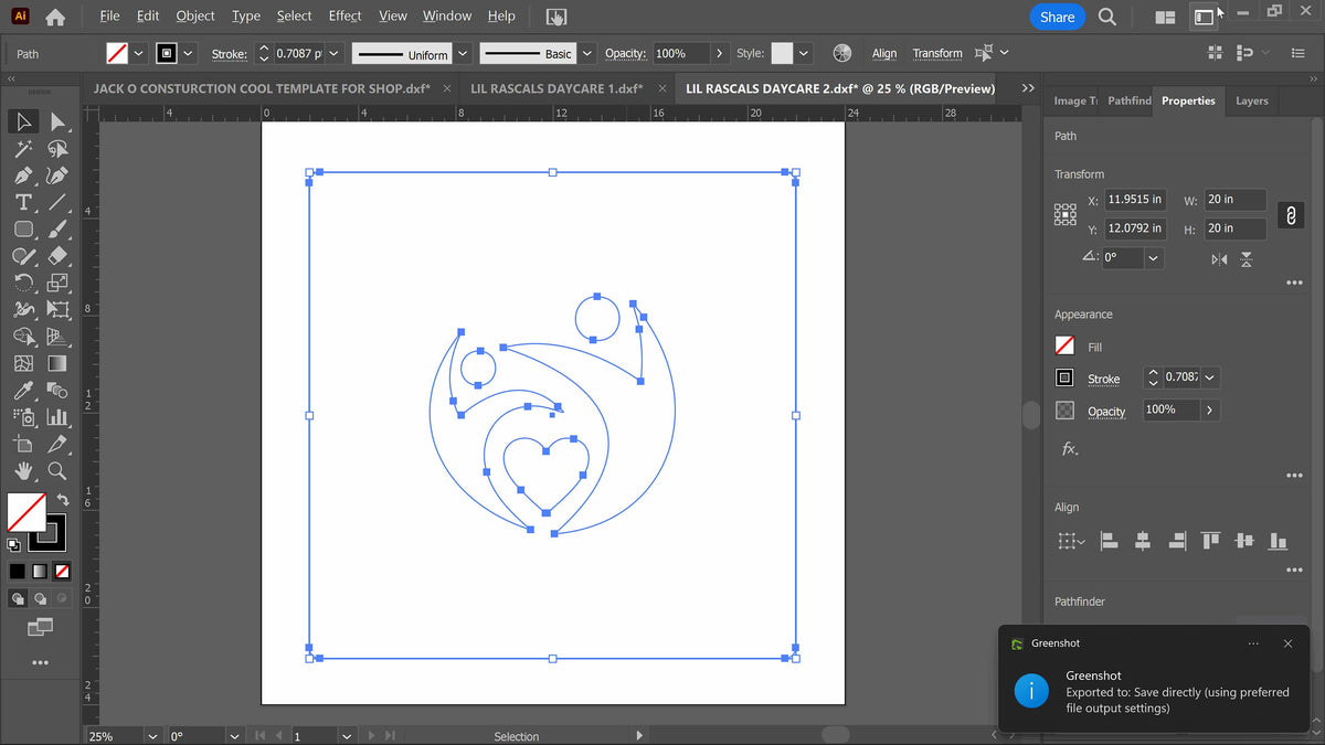 Custom Daycare Sign with Heart Emblem vector paths in design software (photo 6)