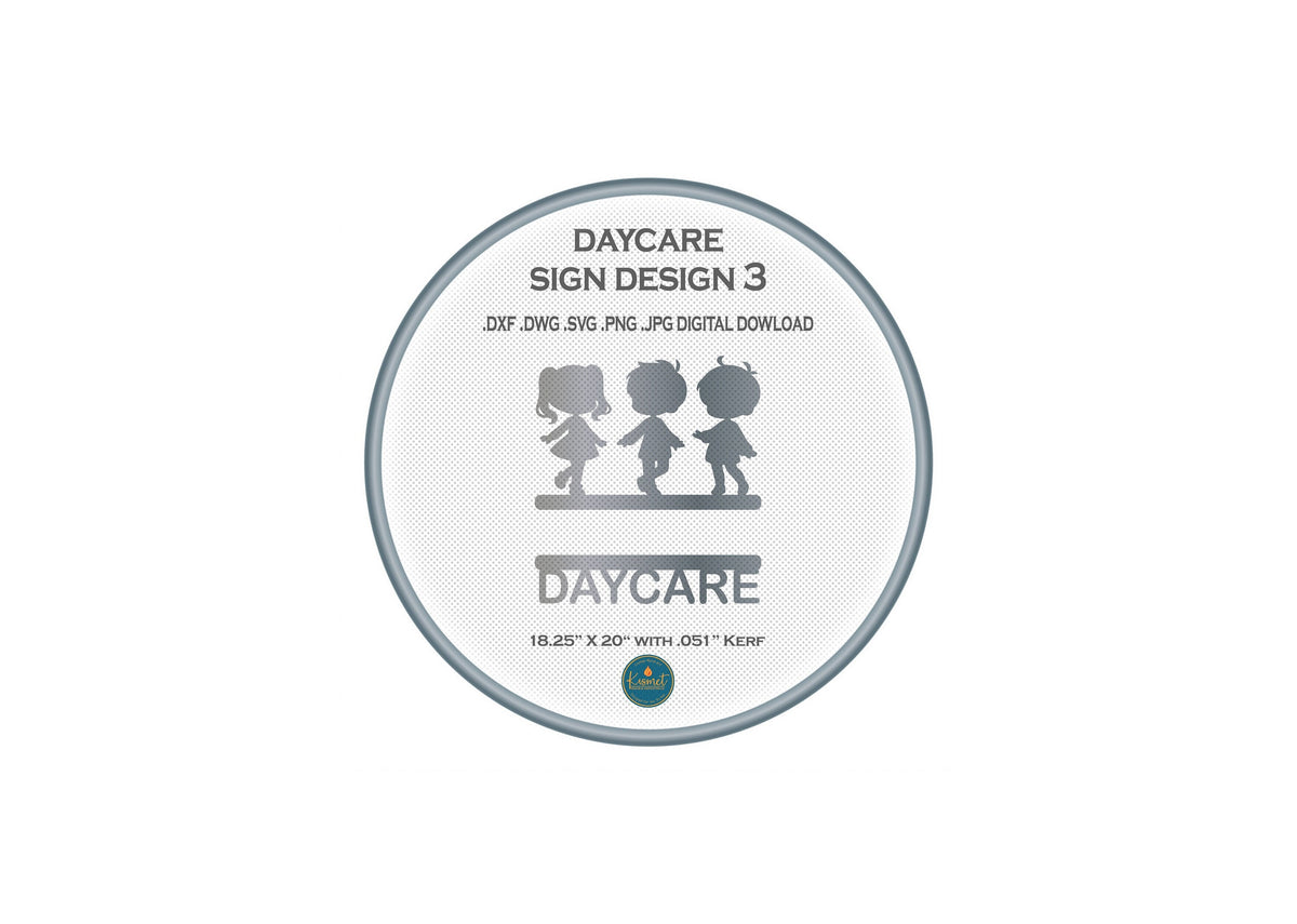 Three Kids Holding Hands Daycare Name Sign DXF/SVG design preview with file details