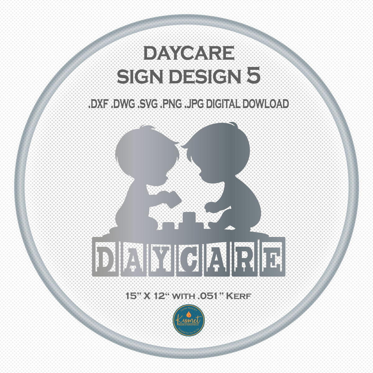 Kids Building Blocks Daycare Sign DXF/SVG design preview with file details (photo 3)
