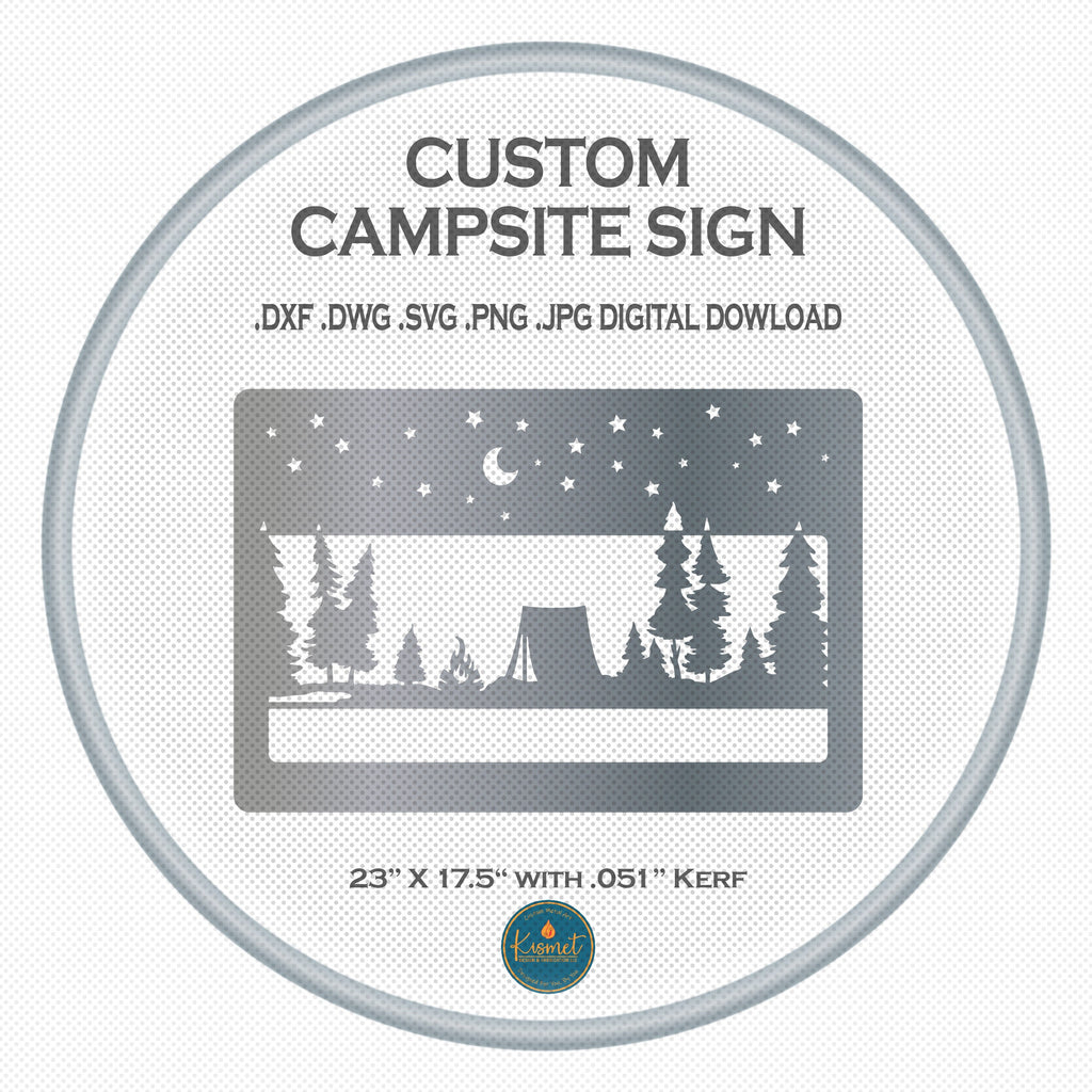 Personalized Camping Name Sign DXF/SVG design preview with file details (photo 3)