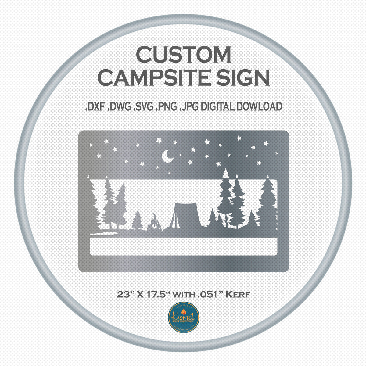 Personalized Camping Name Sign DXF/SVG design preview with file details (photo 3)