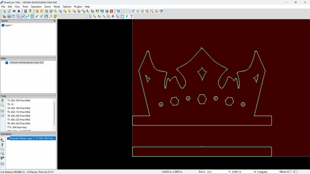 Princess Crown Name Sign vector paths in design software (photo 4)