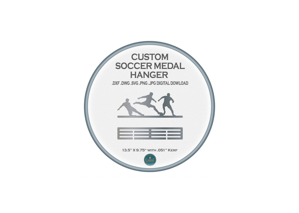 Soccer Medal Hanger DXF/SVG design preview with file details