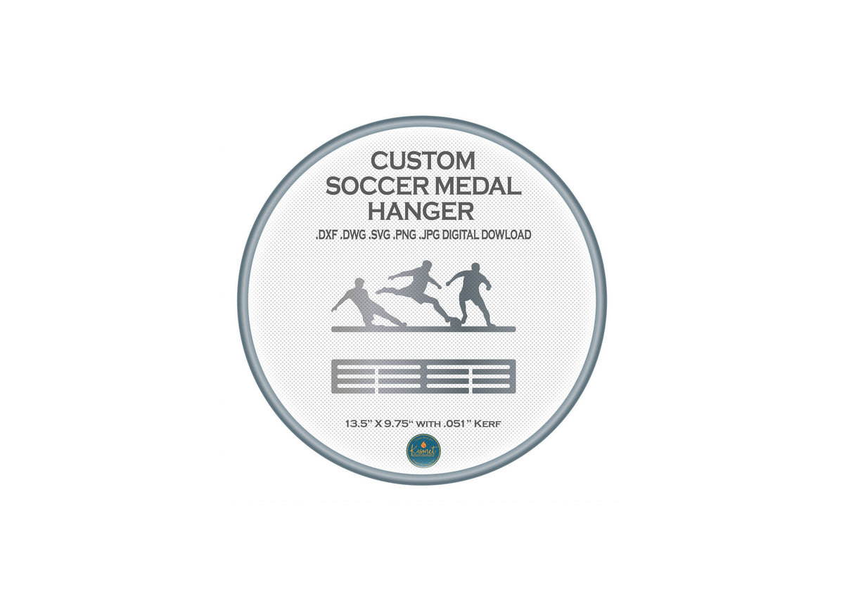 Soccer Medal Hanger DXF/SVG design preview with file details