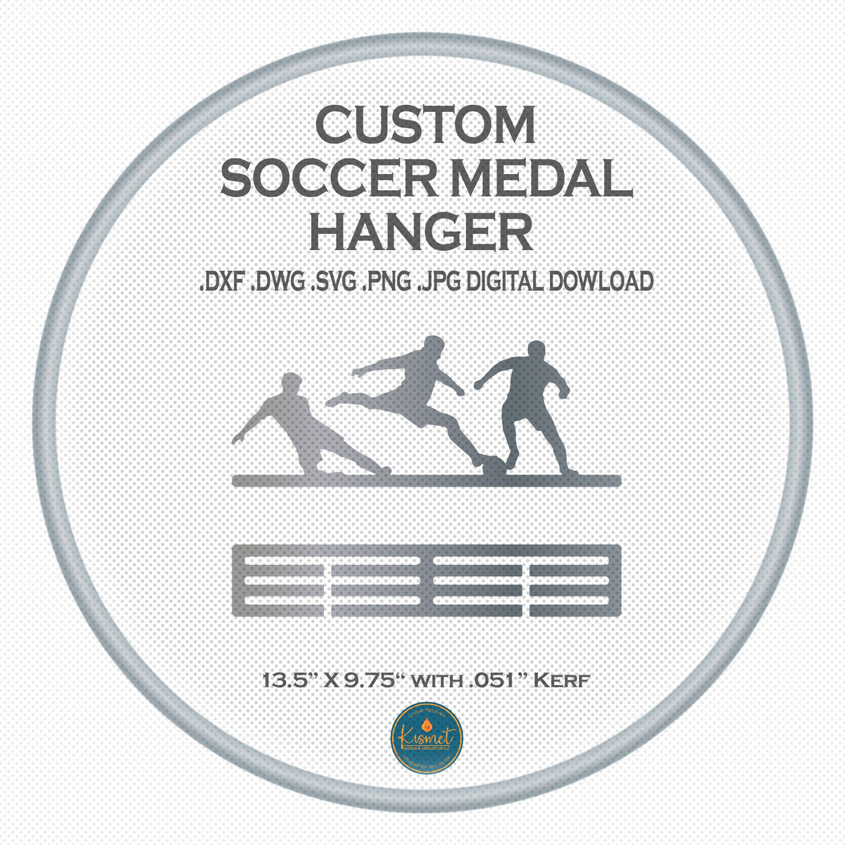 Soccer Medal Hanger DXF/SVG design preview with file details (photo 3)