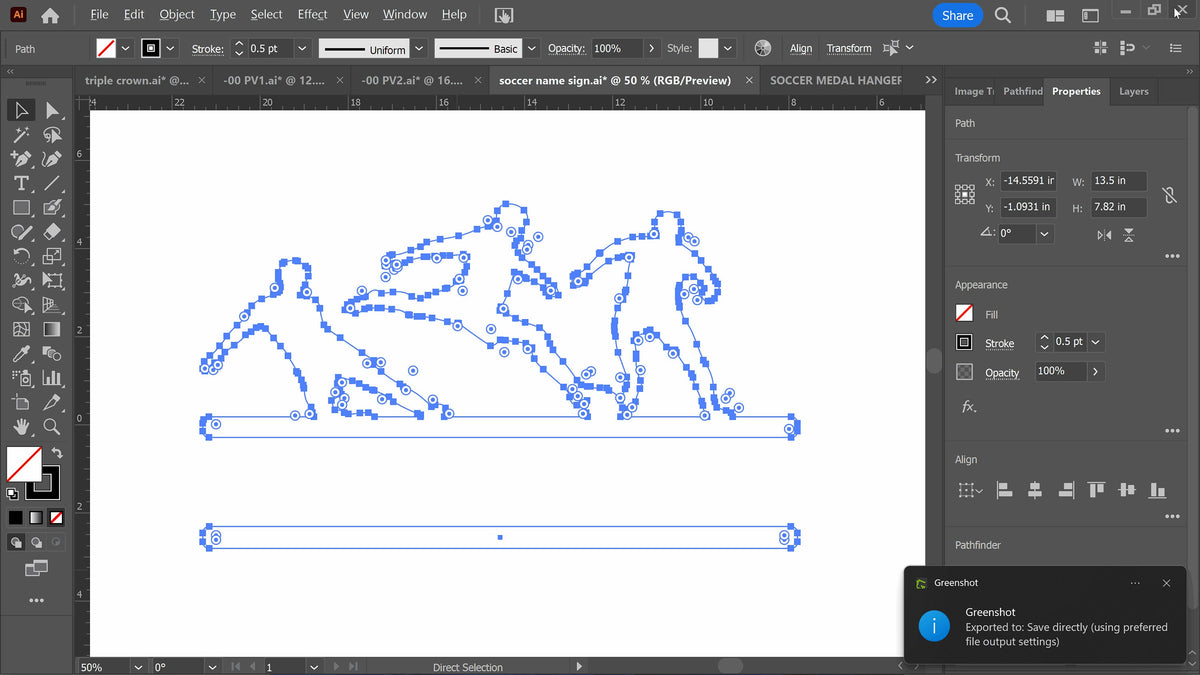 Soccer Name Sign vector paths in design software (photo 7)