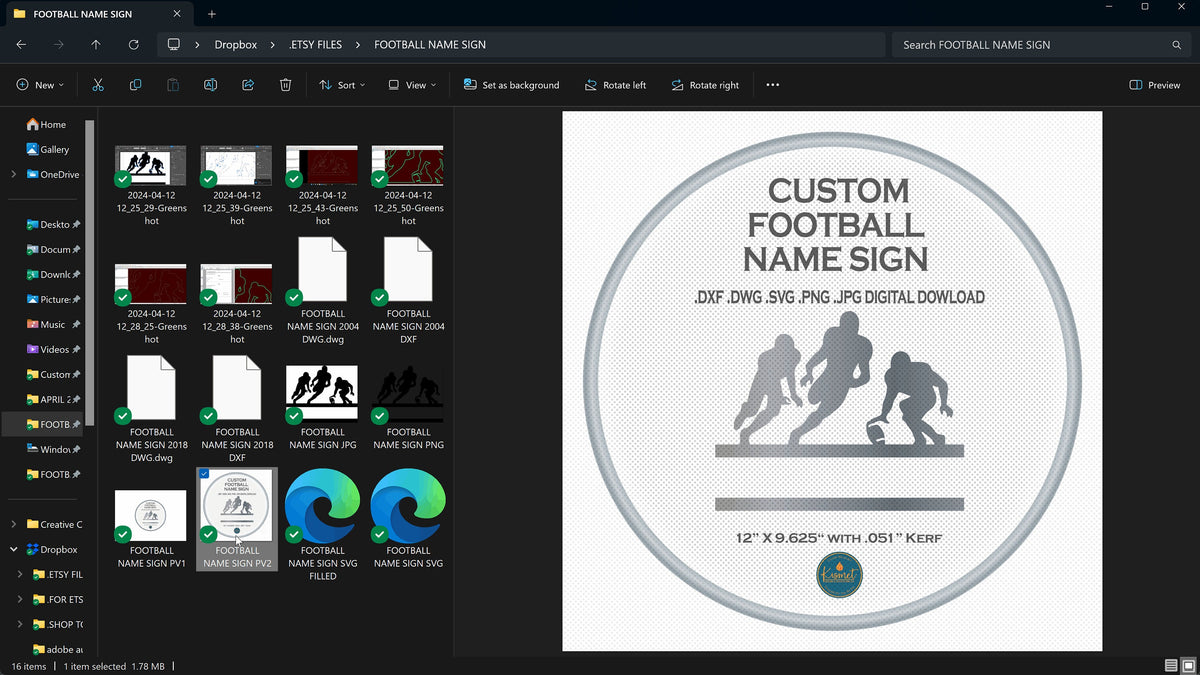 Football Name Sign vector paths in design software