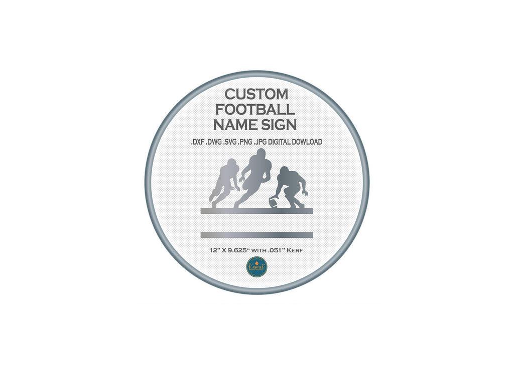 Football Name Sign DXF/SVG design preview with file details