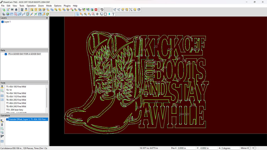 Kick Off Your Boots Western Sign vector paths in design software (photo 10)