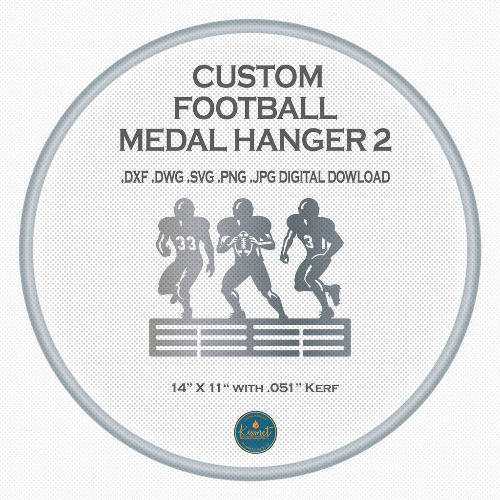 Football Medal Hanger, Standing Players DXF/SVG design preview with file details (photo 3)