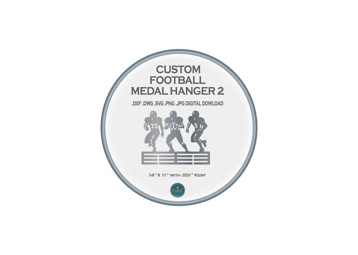 Football Medal Hanger, Standing Players DXF/SVG design preview with file details