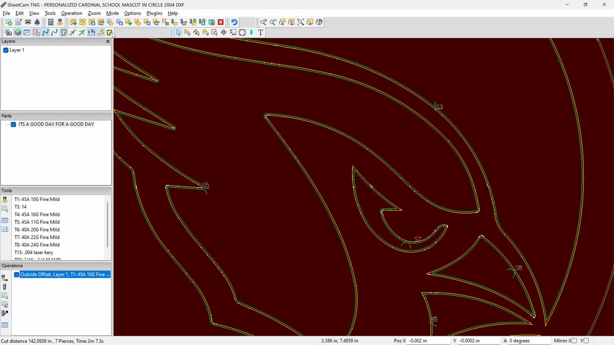 Cardinal Mascot School Sign vector paths in design software (photo 9)