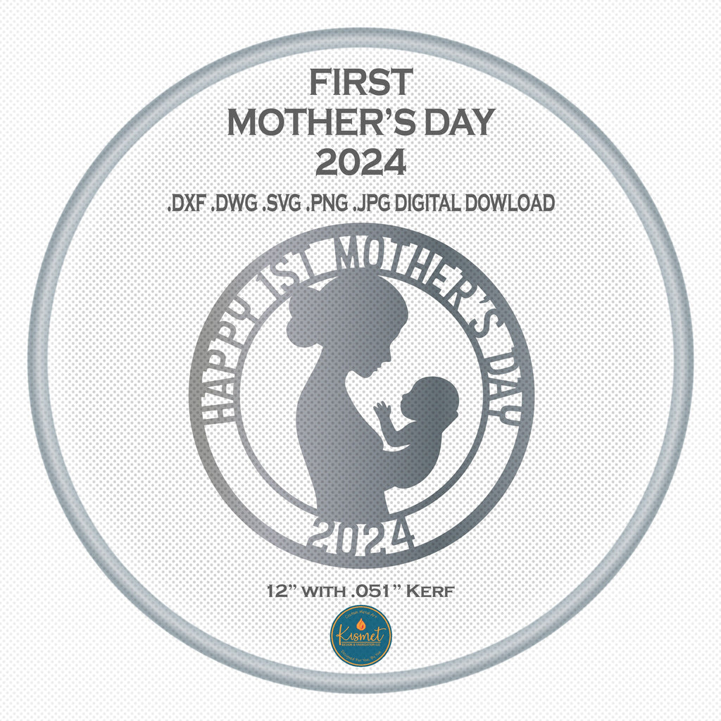 First Mother's Day 2024 Sign DXF/SVG design preview with file details (photo 2)