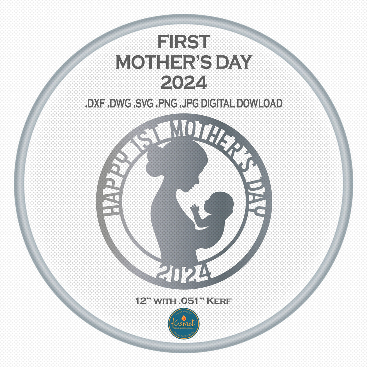 First Mother's Day 2024 Sign DXF/SVG design preview with file details (photo 2)