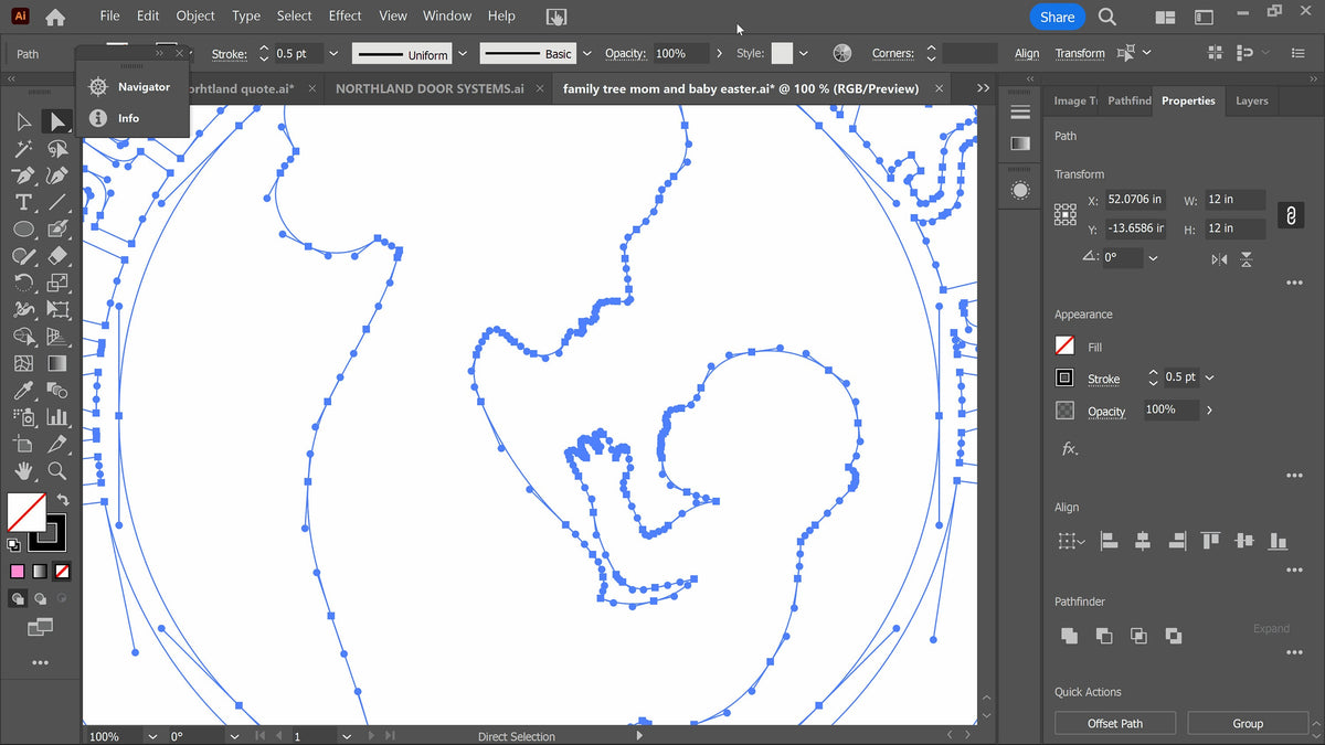 First Mother's Day 2024 Sign vector paths in design software