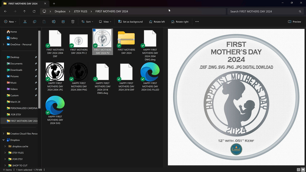 First Mother's Day 2024 Sign vector paths in design software (photo 8)