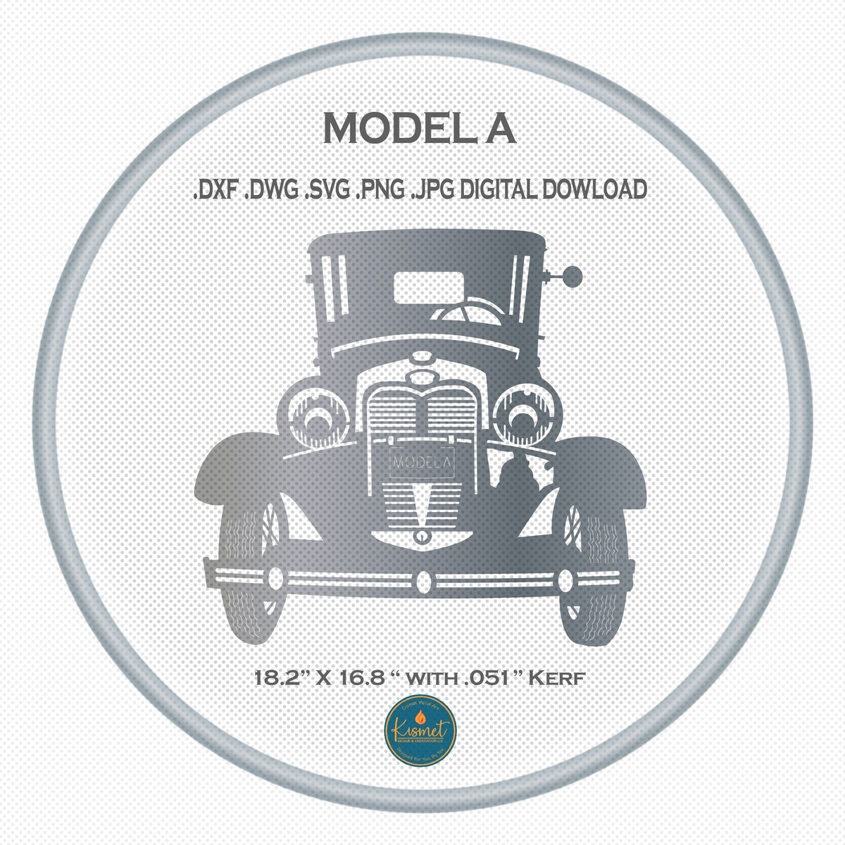 Model A Vintage Car Sign DXF/SVG design preview with file details (photo 2)