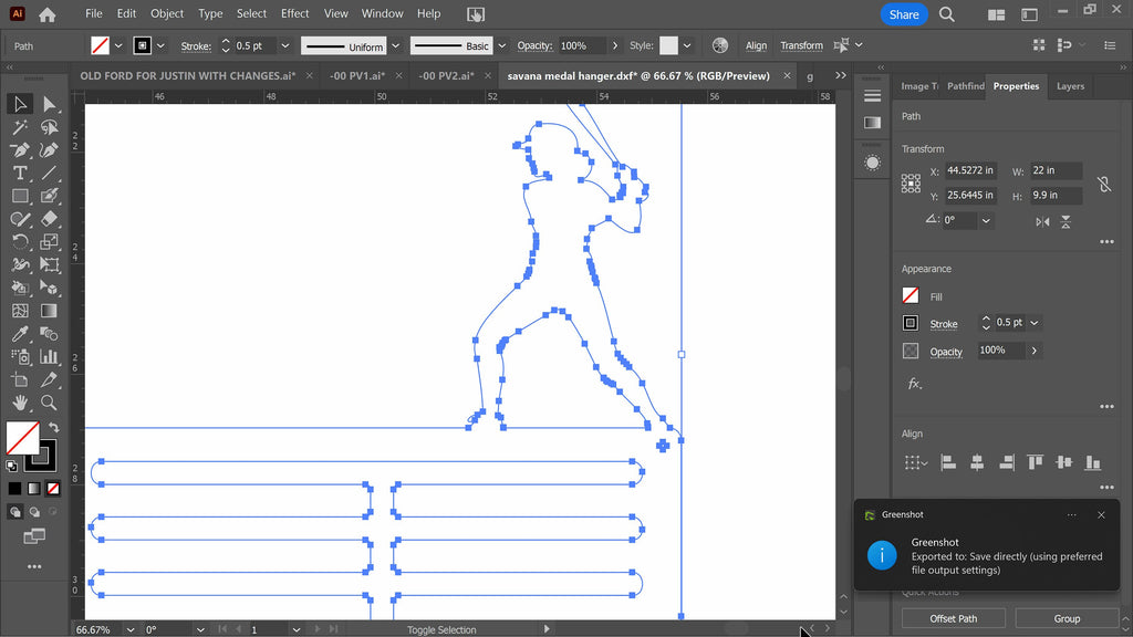 Softball Medal Hanger vector paths in design software (photo 5)