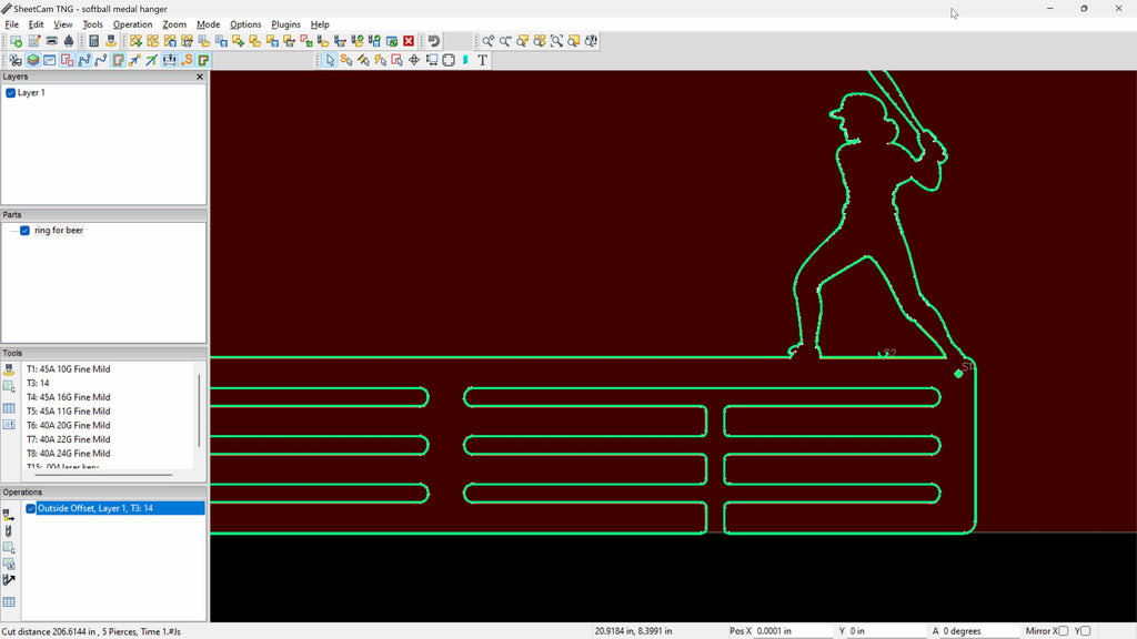 Softball Medal Hanger vector paths in design software (photo 7)