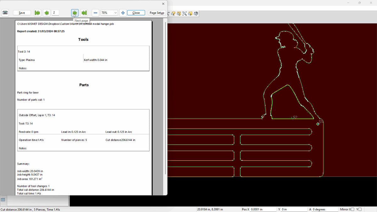 Softball Medal Hanger vector paths in design software (photo 6)