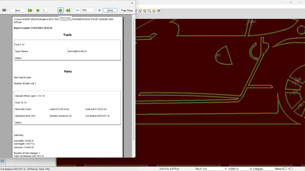 Nissan 370Z Key Hanger vector paths in design software (photo 6)