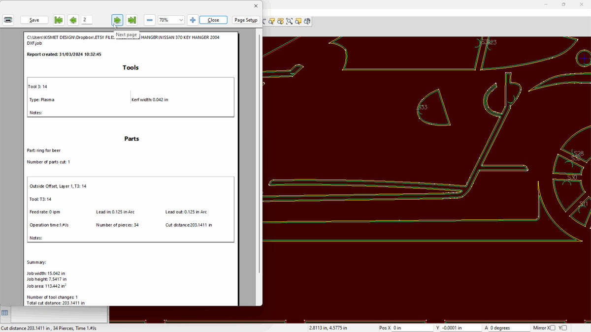 Nissan 370Z Key Hanger vector paths in design software (photo 6)