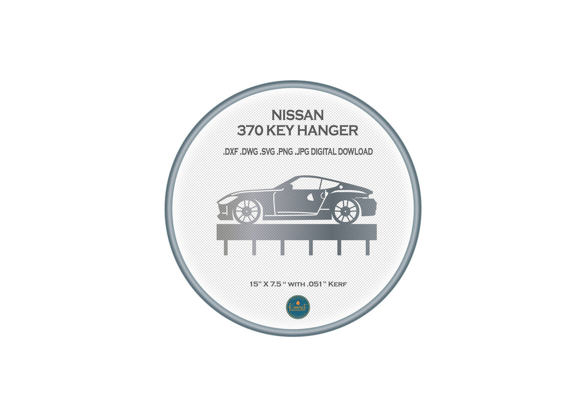 Nissan 370Z Key Hanger DXF/SVG design preview with file details