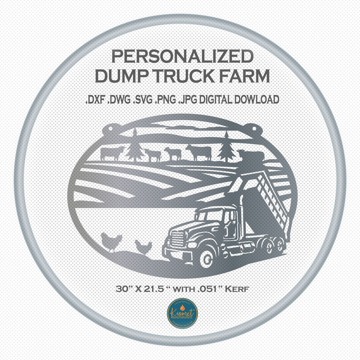 Personalized Dump Truck Farm Sign DXF/SVG design preview with file details (photo 6)
