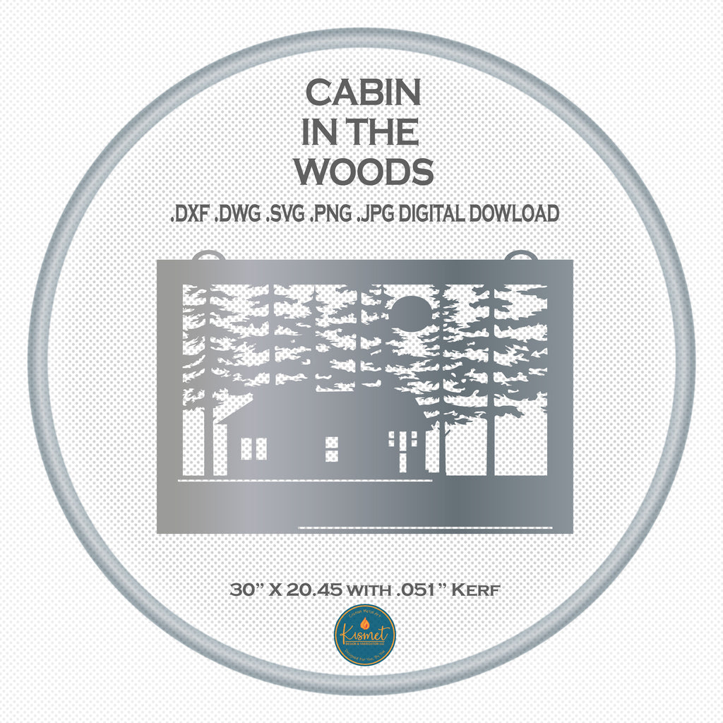 Cabin in the Woods Sign DXF/SVG design preview with file details (photo 5)